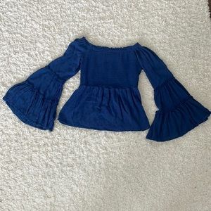 Altr’d State blue puffed sleeve shirt